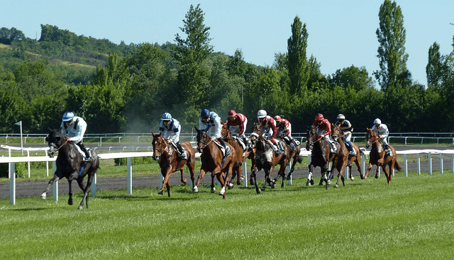 Jockeys during a horse race